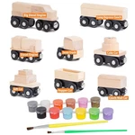 Orbrium Unpainted Wooden Train Cars With 12 8.8 X 5.2 3.7 Inches, Beige. Fixed Price $35.90.