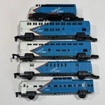 Micro Machines Galoob Lines American Passenger Train Blue & White Vtg 1989 Set. Fixed Price $19.99.