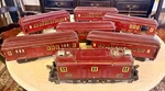 American Flyer Wide Gauge Prewar 4667 Red Locomotive Set Of 7; Passenger Cars. Fixed Price $1100.00.