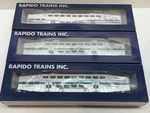 Ho Scale Rapido Metrolink Ribbon Scheme Commuter Cab Car Set Of 3 146045 Amtrak. Fixed Price $349.99.