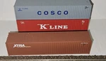 Ho-scale 40' Shipping Containers Lot Of 3 Xtra, K-line, Cosco Stackable. Fixed Price $17.95.