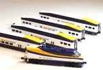 American Z-scale AZL-7007-2 West Coast Express Passenger Set W/F59PHI Locomotive. Fixed Price $328.00.
