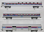 Athearn Ho Amtrak 3 Car Passenger Set Coach Baggage Silver 1:87 Vintage Train. Fixed Price $79.99.