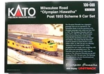 Scale Kato 106-089 Milwaukee Road 1955 Olympian Hiawatha 9-CAR Passenger Set. Fixed Price $272.00.