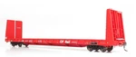 Rapido 147001 Ho Scale Cp Rail Action Red Marine Industries Bulkhead Flatcar (6). Fixed Price $267.95.