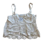 American Eagle Oatmeal Eyelet Lace Babydoll Camisole Top 035-3381 Nwt Womens. Fixed Price $15.95.