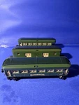 Lionel Prewar 2613/2614/2615 Two Tone Green Passenger Cars. Fixed Price $400.00.