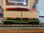 Lionel 6-9122 Green Northern Pacific Flatcar W/ Trailers, Very Good. Fixed Price $17.99.