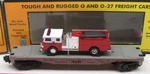 Mth Railking Flat Car W/ Ertl Fire Engine Truck 30-7629! O Gauge Train Freight. Fixed Price $35.00.