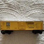 Lionel Gauge Santa Fe Box Car 7712 Yellow Black Model Railroad Freight. Fixed Price $14.98.