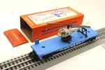 Lionel Pw, O, #3410, Blue Launch Flat W/ Helicopter Load In Scarce Ob. Fixed Price $251.86.