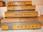 American Flyer New Looking, Rare 20535 Union Pacific Pony Express Pass. Cars. Fixed Price $545.00.