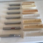Lot Of 7 Con Cor Scale Santa Fe Smooth Vista Silver,train Dome & Passenger Car. Fixed Price $199.00.