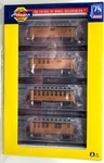 Athearn 12411 34' Overton Rio Grande 4CAR Pass Set Knuc Cplrs+metal Whls Nib. Fixed Price $169.95.