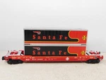Mth 30-76908 Railking Santa Fe Black Bonnet Husky Stack Car. Fixed Price $129.00.