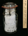 Atlas E-z Seal Clear Glass Canning Jar Quart Vintage W/ Rubber 2. Fixed Price $14.99.