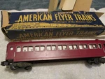 Gilbert American Flyer Gauge 955 Maroon Passenger Coach Car W/ Silhouettes Box. Fixed Price $115.55.