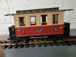 Lgb Scale 3011 2ND Class Red Passenger Coach Car With Interior Light Kit Used. Fixed Price $42.00.