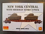 Scale Micro Trains New York Central W/ Sherman Tanks 3-CAR Set #983 02 219 B. Fixed Price $110.00.