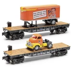 Menard 2-PIECE 10-1/2" Gauge Uprr Flatcar 1954 Gmc Tide Tractor & Trailer. Fixed Price $53.95.