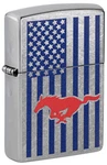 Zippo Lighter - Ford Mustang American Flag Street Chrome 48754. Fixed Price $24.76.