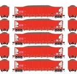 Athearn ATH98493 Rtr 5-BAY Rapid Discharge Hopper Itgx Red (5) New!!. Fixed Price $299.99.