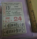 Rare 1937 Lirr Long Island Rail Road Electric Train Ticket Trolley?. Fixed Price $49.99.