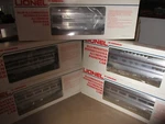 (5) Lionel 6-9570, 9571, 9572, 9573, 9574 Penn Aluminum Passenger Car Set. Fixed Price $349.99.
