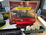 Lionel 2 Boxcars; Gondolas; 1- Caboose- Postwar L1651. Fixed Price $28.70.