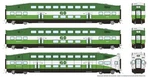 Rapido 146041 Ho Scale Go Transit/mx: Set #2 (cab: 212 Coaches: 2846 2857). Fixed Price $284.51.
