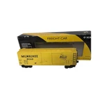 K-line Scale Box Car Milwaukee Road Yellow/black Metal Couplers K761-1373. Fixed Price $40.00.