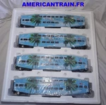 Florida Tri-rail 4-CAR Bombardier Passenger Set 3 Rails Scale Mth. Fixed Price $462.72.