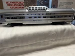 Lionel 6-9588 Burlington Aluminum "silver Dome" Vista Car New Box. Fixed Price $74.50.