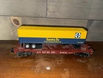Mth King Model Train Gauge Santa Fe Flat Car W/trailer Piggyback 30-7679. Fixed Price $39.99.