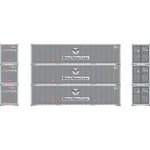 Athearn Rtr Ho 40' Smooth Side Container (3) Uslu # 63390 United States Lines. Fixed Price $45.98.