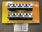 + Mth Gauge Railking Mta Silver & Blue 2-CAR Non-powered Subway Set 30-2161. Fixed Price $265.50.