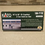 Kato Scale At&sf El Capitan Baggage/coach 2 Car Add-on Set 106-7116. Fixed Price $104.99.