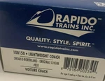 Rapido 100150 Lightweight Coach Ontario Northland #831 New In Box. Fixed Price $323.10.
