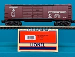 6-39229 Lionel Baltimore & Ohio Double Door Box Car O/O27 New. Fixed Price $39.95.
