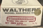 Walthers Ho Scale Craftsman Kit #7877 Coach Sleeper Nos. Fixed Price $20.99.