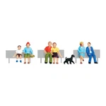 Woodland Scenics 1/87 Ho Scale Sitting & Waiting (7PCS) Accents A1834. Fixed Price $15.75.