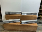Vintage Gauge American Flyer #660, 661, 662,663 Aluminium Passenger Car Set. Fixed Price $99.00.