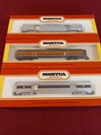 Ho 3 Mantua Aluminum Baggage Cars, Pennsylvania, Southern, Empire Builder. Fixed Price $120.00.
