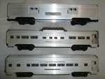 Lionel Gauge Postwar 2534 2532 2530 Silver Aluminum Passenger Cars C6. Fixed Price $119.00.
