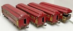 American Flyer Prewar Stand. Gauge Orig. 4-CAR Passenger Set Brass Window/doors. Fixed Price $299.99.