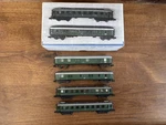 Scale Minitrix European Style Green Passenger Cars Set Of 4. Fixed Price $120.00.