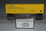 Scale Fox Valley Models Cadiz Railroad 50' Single Door Boxcar 1109 C52916. Fixed Price $24.99.