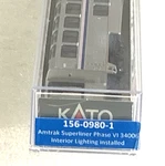 Kato 156-0980-1 Amtrak Superliner Coach Phase Vi #34006 W/lighting Installed. Fixed Price $37.89.