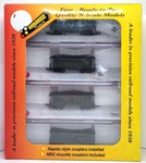 Roundhouse 89475 34' Overton D&rgw 4-CAR Pass Set Rap+knuc W/mtl Whlslnib (#4). Fixed Price $139.95.