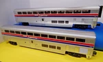 Two Lionel 6-39124 Amtrak Superliner 18 Aluminum Passenger Coach Cars. Fixed Price $184.99.